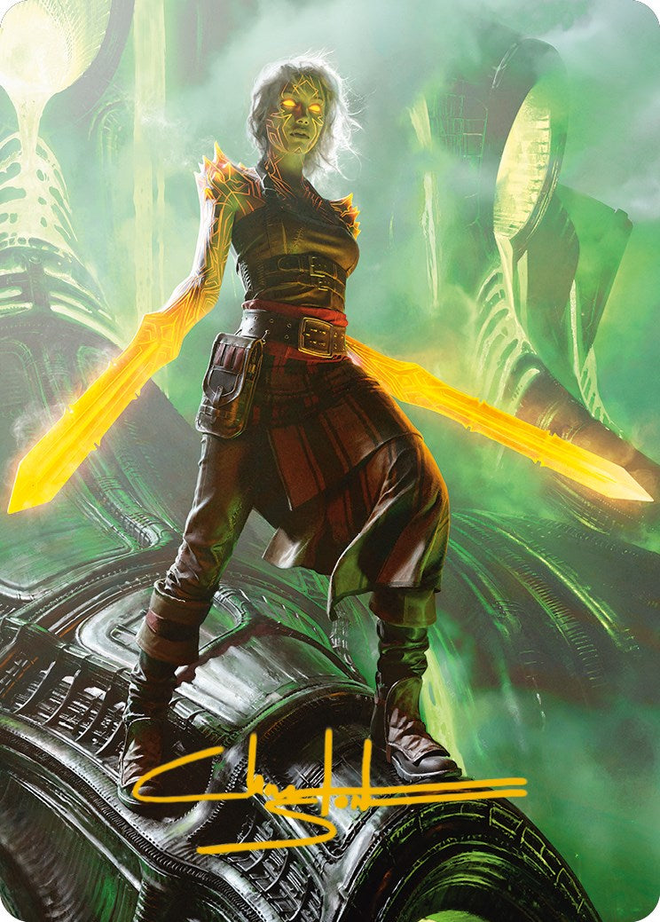 Nahiri, the Unforgiving Art Card (Gold-Stamped Signature) [Phyrexia: All Will Be One Art Series] | Rook's Games and More