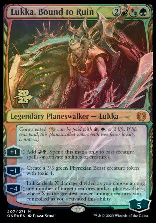 Lukka, Bound to Ruin [Phyrexia: All Will Be One Prerelease Promos] | Rook's Games and More