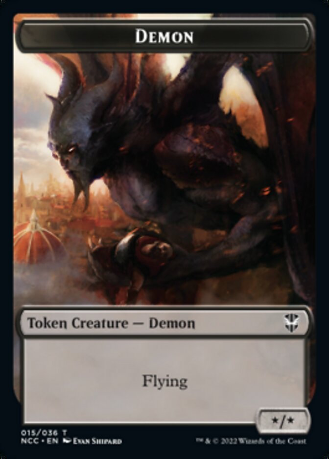 Demon // Copy Double-sided Token [Streets of New Capenna Commander Tokens] | Rook's Games and More