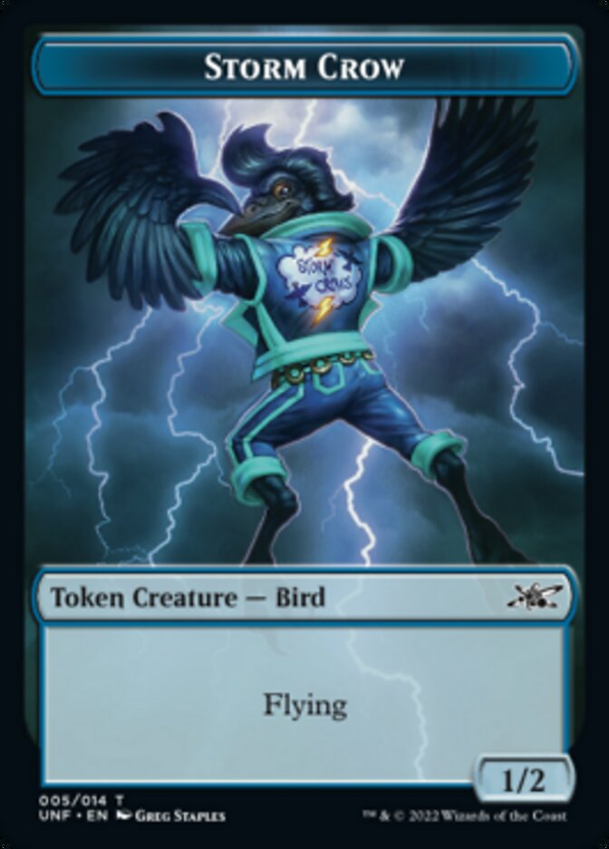 Storm Crow Token [Unfinity Tokens] | Rook's Games and More