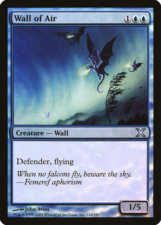 Wall of Air (Premium Foil) [Tenth Edition] | Rook's Games and More