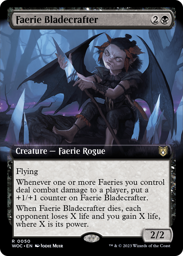 Faerie Bladecrafter (Extended Art) [Wilds of Eldraine Commander] | Rook's Games and More