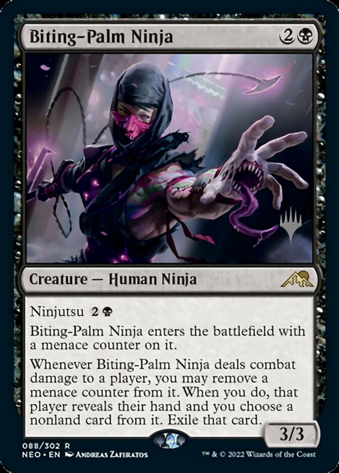 Biting-Palm Ninja (Promo Pack) [Kamigawa: Neon Dynasty Promos] | Rook's Games and More