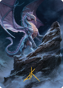 Ancient Silver Dragon Art Card (06) (Gold-Stamped Signature) [Commander Legends: Battle for Baldur's Gate Art Series] | Rook's Games and More