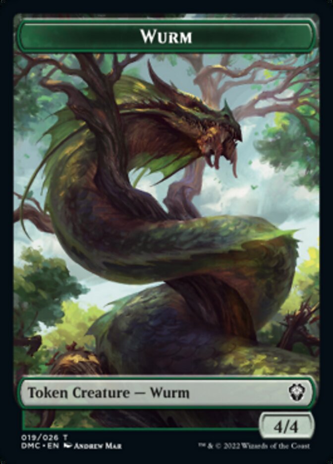 Soldier // Wurm Double-sided Token [Dominaria United Tokens] | Rook's Games and More