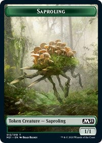 Saproling // Zombie Double-sided Token [Core Set 2021 Tokens] | Rook's Games and More