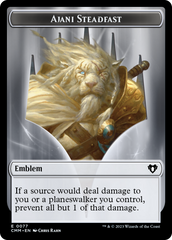 Ajani Steadfast Emblem // Wizard Double-Sided Token [Commander Masters Tokens] | Rook's Games and More