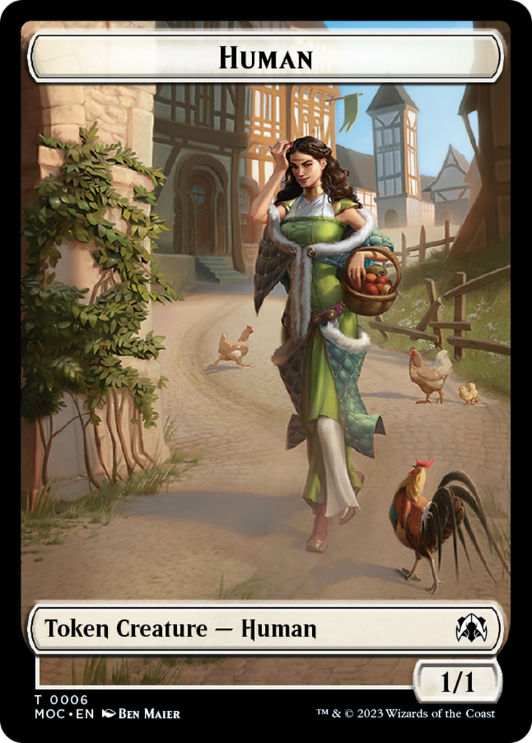 Zombie Knight // Human (6) Double-Sided Token [March of the Machine Commander Tokens] | Rook's Games and More