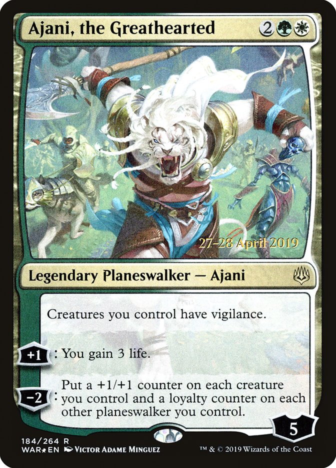 Ajani, the Greathearted  [War of the Spark Prerelease Promos] | Rook's Games and More