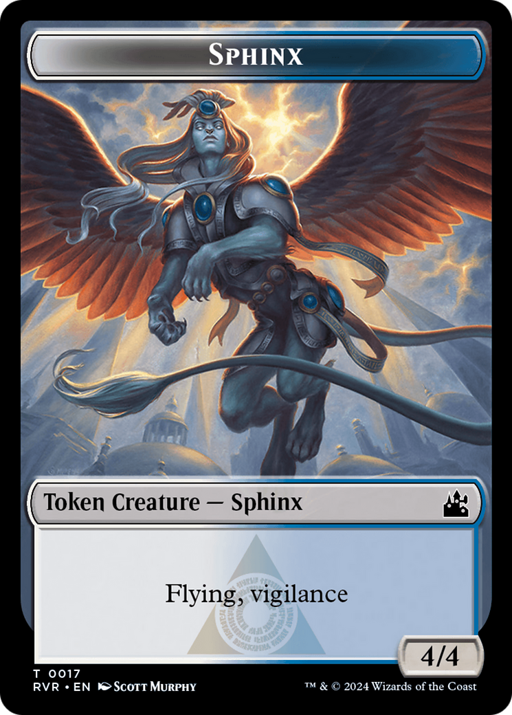 Spirit (0018) // Sphinx Double-Sided Token [Ravnica Remastered Tokens] | Rook's Games and More