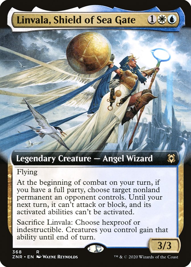 Linvala, Shield of Sea Gate (Extended Art) [Zendikar Rising] | Rook's Games and More