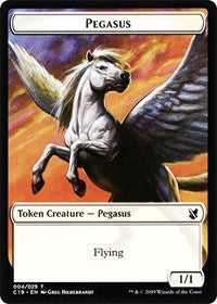Pegasus // Human Double-sided Token [Commander 2019 Tokens] | Rook's Games and More