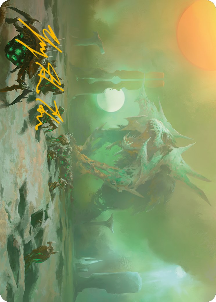 Green Sun's Twilight Art Card (Gold-Stamped Signature) [Phyrexia: All Will Be One Art Series] | Rook's Games and More