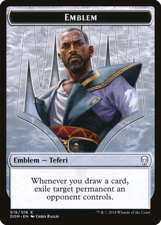 Emblem - Teferi, Hero of Dominaria [Dominaria Tokens] | Rook's Games and More