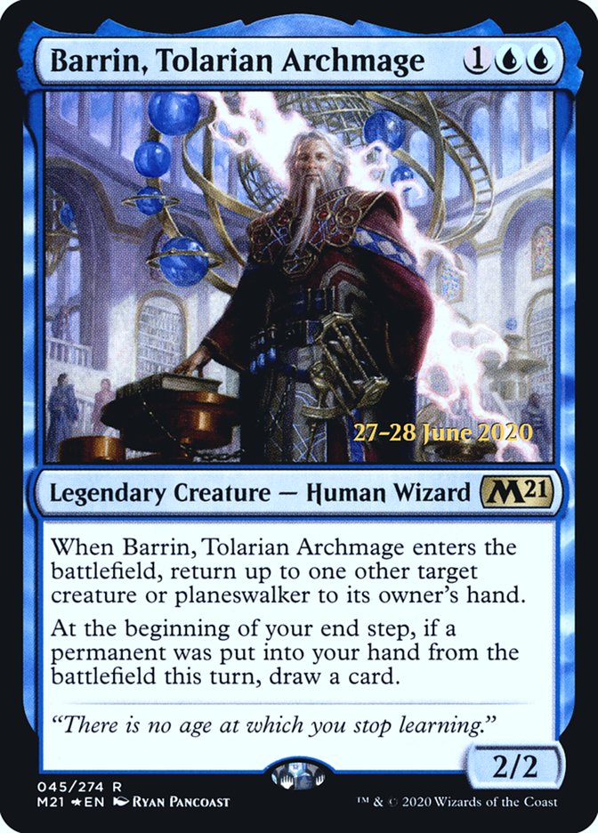 Barrin, Tolarian Archmage  [Core Set 2021 Prerelease Promos] | Rook's Games and More