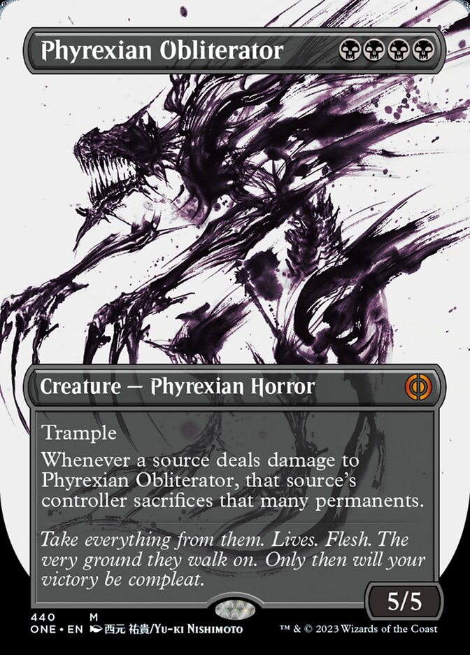 Phyrexian Obliterator (Borderless Ichor Step-and-Compleat Foil) [Phyrexia: All Will Be One] | Rook's Games and More