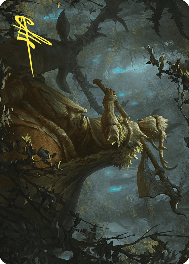 Verdant Outrider Art Card (Gold-Stamped Signature) [Wilds of Eldraine Art Series] | Rook's Games and More