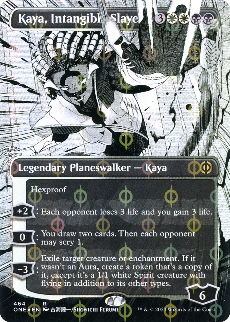 Kaya, Intangible Slayer (Borderless Manga Step-and-Compleat Foil) [Phyrexia: All Will Be One] | Rook's Games and More