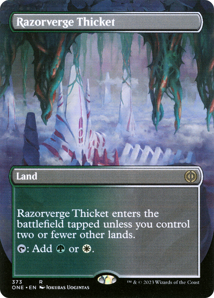 Razorverge Thicket (Borderless Alternate Art) [Phyrexia: All Will Be One] | Rook's Games and More