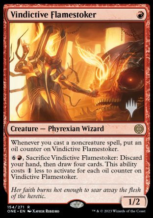 Vindictive Flamestoker (Promo Pack) [Phyrexia: All Will Be One Promos] | Rook's Games and More