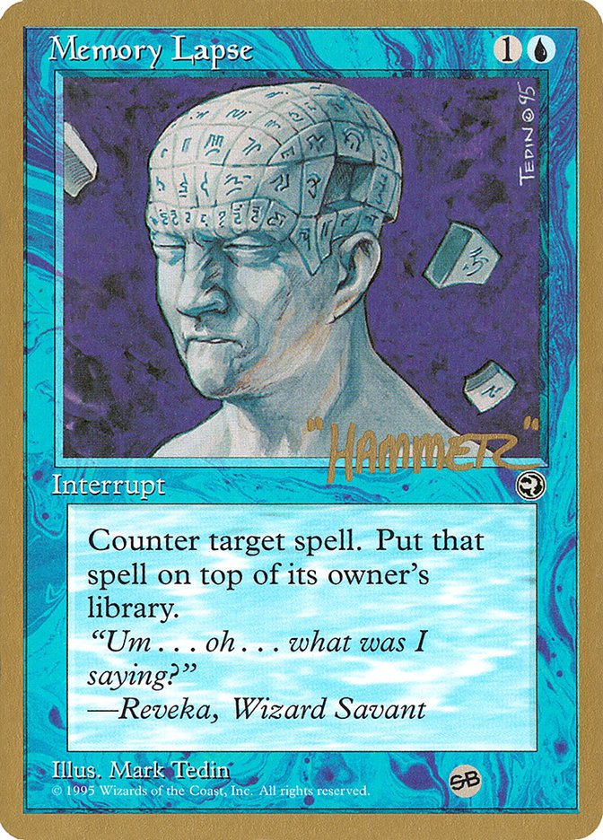 Memory Lapse (Runes) (Shawn "Hammer" Regnier) (SB) [Pro Tour Collector Set] | Rook's Games and More