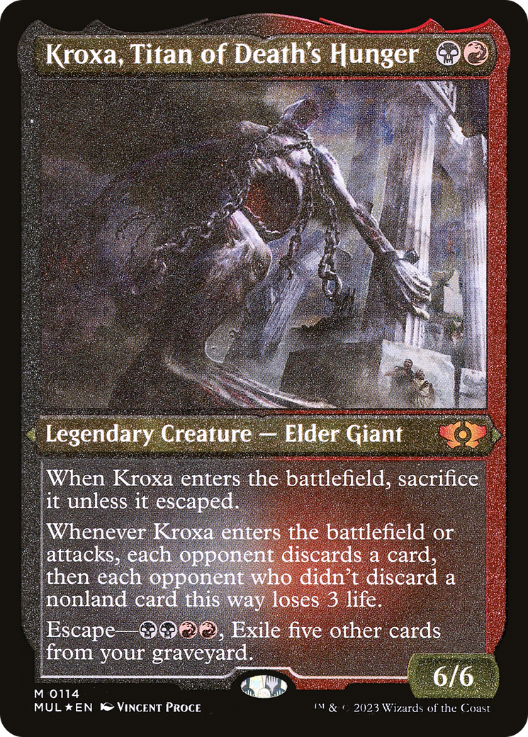 Kroxa, Titan of Death's Hunger (Foil Etched) [Multiverse Legends] | Rook's Games and More