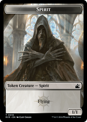 Spirit (0018) // Zombie Double-Sided Token [Ravnica Remastered Tokens] | Rook's Games and More