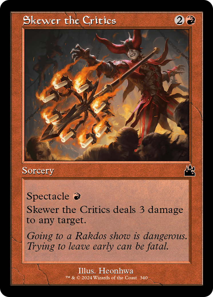 Skewer the Critics (Retro Frame) [Ravnica Remastered] | Rook's Games and More