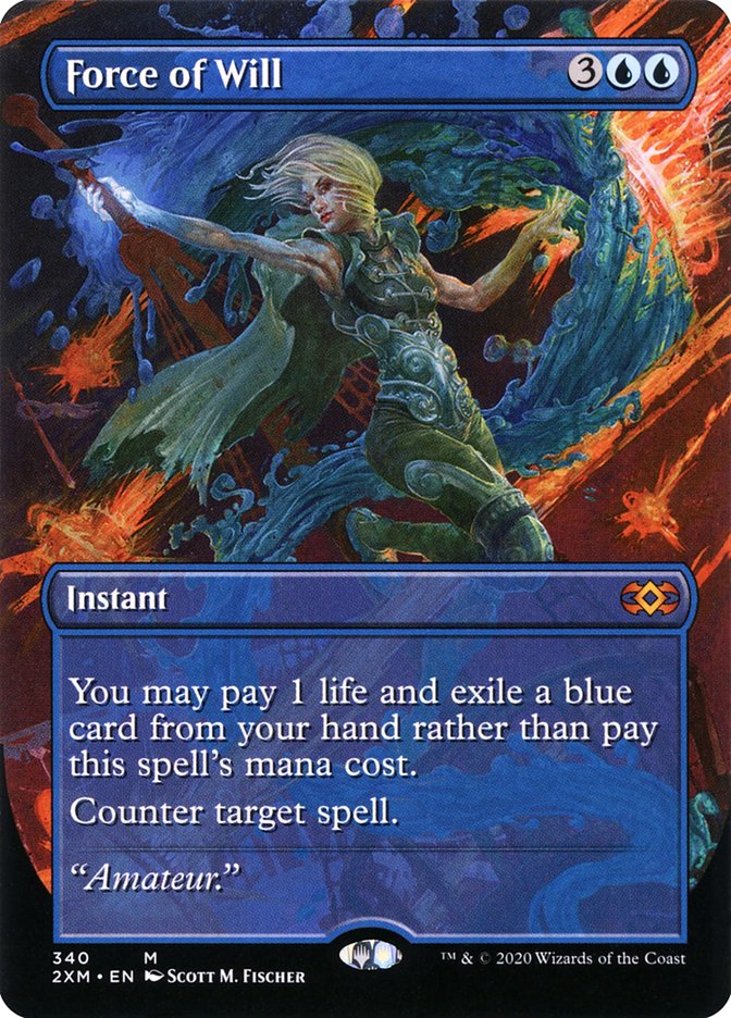 Force of Will (Borderless) [Double Masters] | Rook's Games and More
