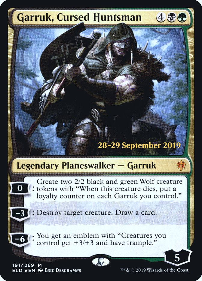 Garruk, Cursed Huntsman  [Throne of Eldraine Prerelease Promos] | Rook's Games and More