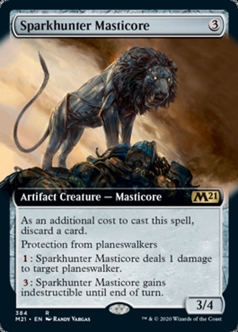 Sparkhunter Masticore (Extended Art) [Core Set 2021] | Rook's Games and More