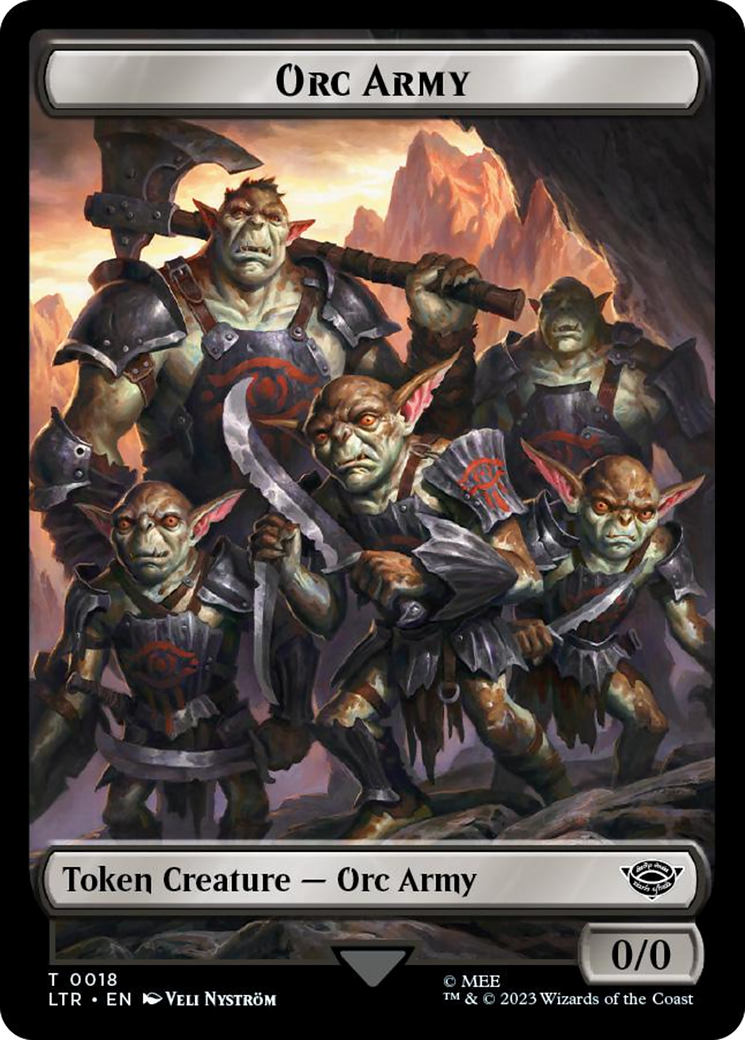 Orc Army (0018) // Food (0024) Double-Sided Token (Surge Foil) [The Lord of the Rings: Tales of Middle-Earth Tokens] | Rook's Games and More