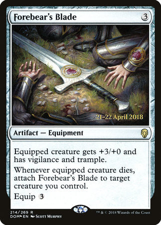 Forebear's Blade [Dominaria Promos] | Rook's Games and More