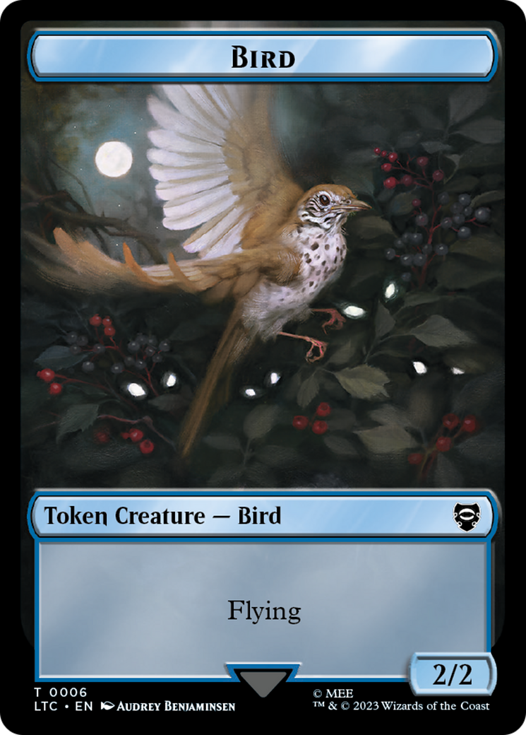 Elf Warrior // Bird Double Sided Token [The Lord of the Rings: Tales of Middle-Earth Commander Tokens] | Rook's Games and More