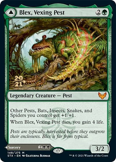 Blex, Vexing Pest // Search for Blex [Strixhaven: School of Mages Prerelease Promos] | Rook's Games and More