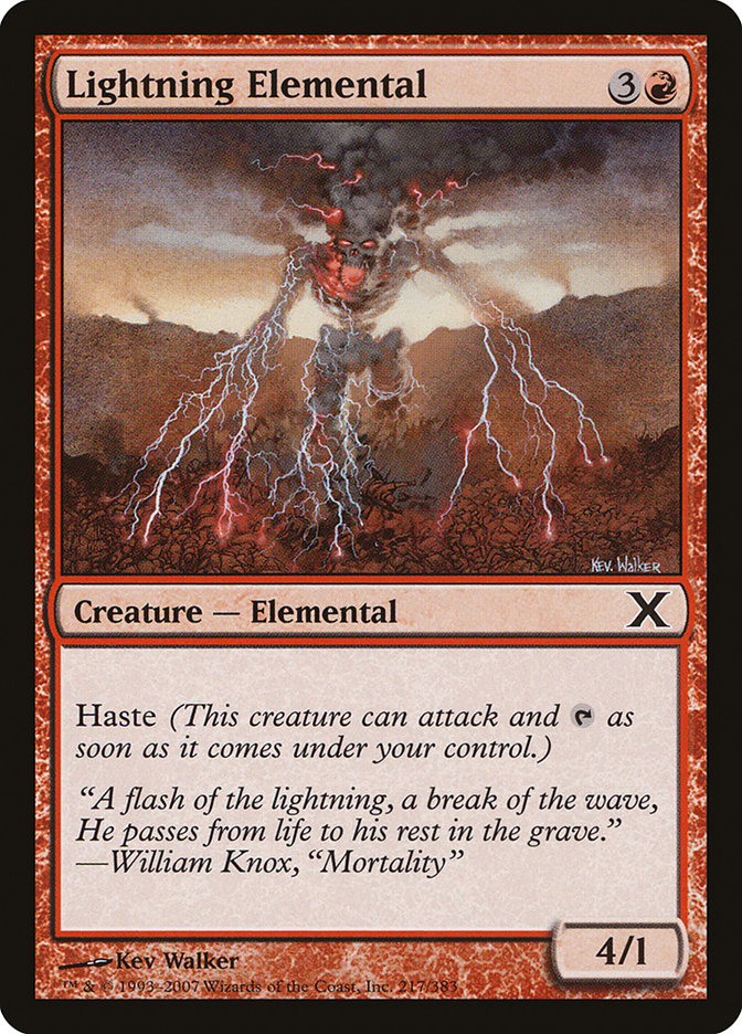 Lightning Elemental [Tenth Edition] | Rook's Games and More