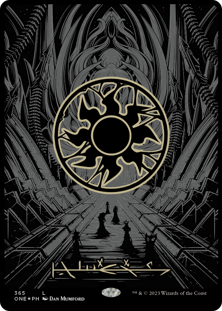 Plains (365) (Oil Slick Raised Foil) [Phyrexia: All Will Be One] | Rook's Games and More