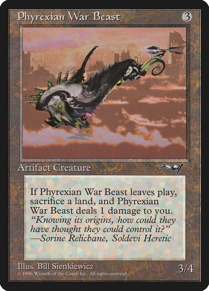 Phyrexian War Beast (Signature on Left) [Alliances] | Rook's Games and More