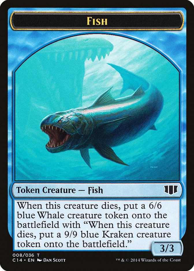 Fish // Zombie (011/036) Double-sided Token [Commander 2014 Tokens] | Rook's Games and More