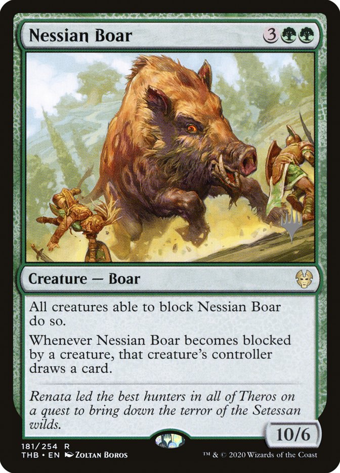 Nessian Boar (Promo Pack) [Theros Beyond Death Promos] | Rook's Games and More