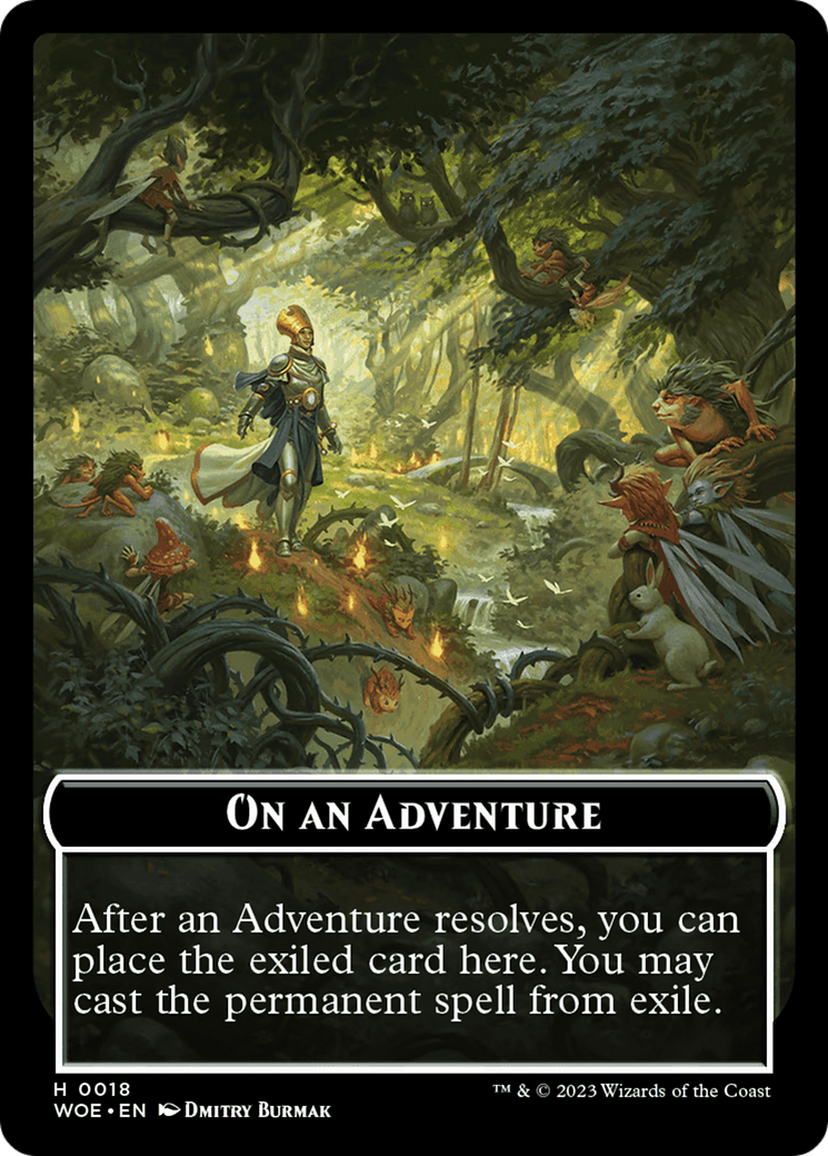 On an Adventure Emblem [Wilds of Eldraine Tokens] | Rook's Games and More