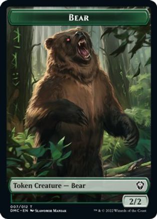 Kavu // Bear Double-sided Token [Dominaria United Commander Tokens] | Rook's Games and More