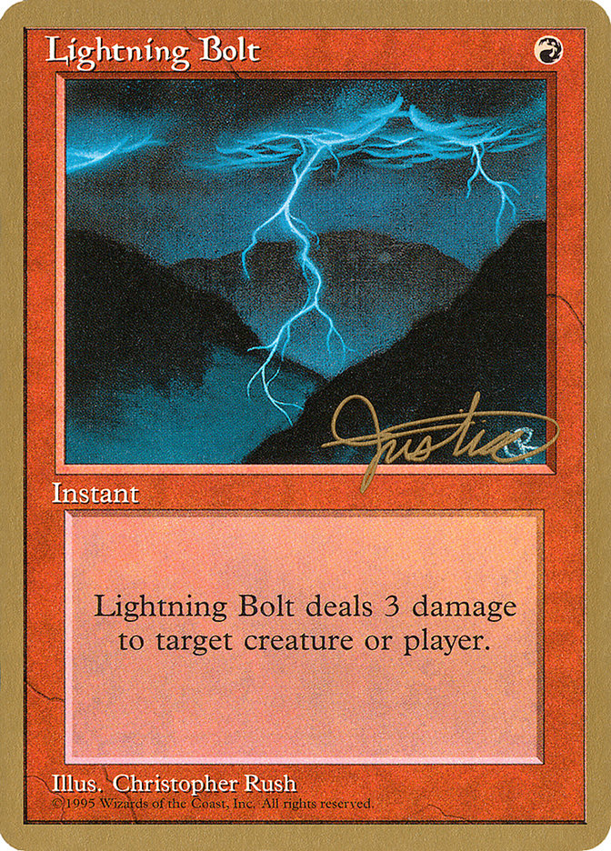 Lightning Bolt (Mark Justice) [Pro Tour Collector Set] | Rook's Games and More