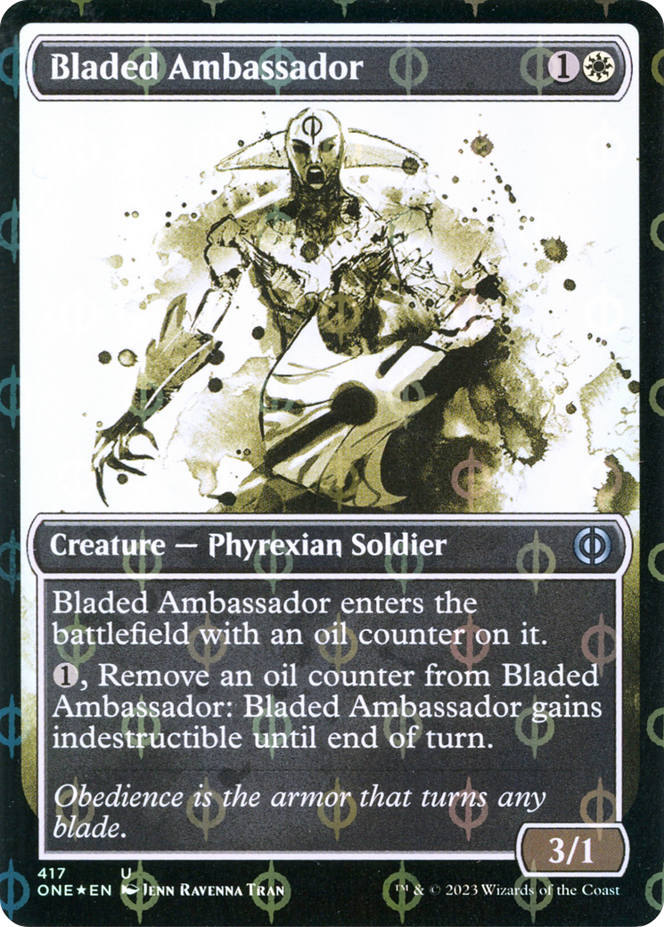 Bladed Ambassador (Showcase Ichor Step-and-Compleat Foil) [Phyrexia: All Will Be One] | Rook's Games and More