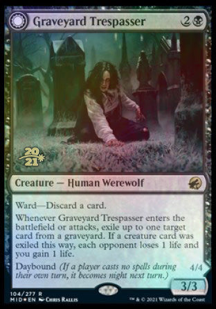 Graveyard Trespasser // Graveyard Glutton [Innistrad: Midnight Hunt Prerelease Promos] | Rook's Games and More