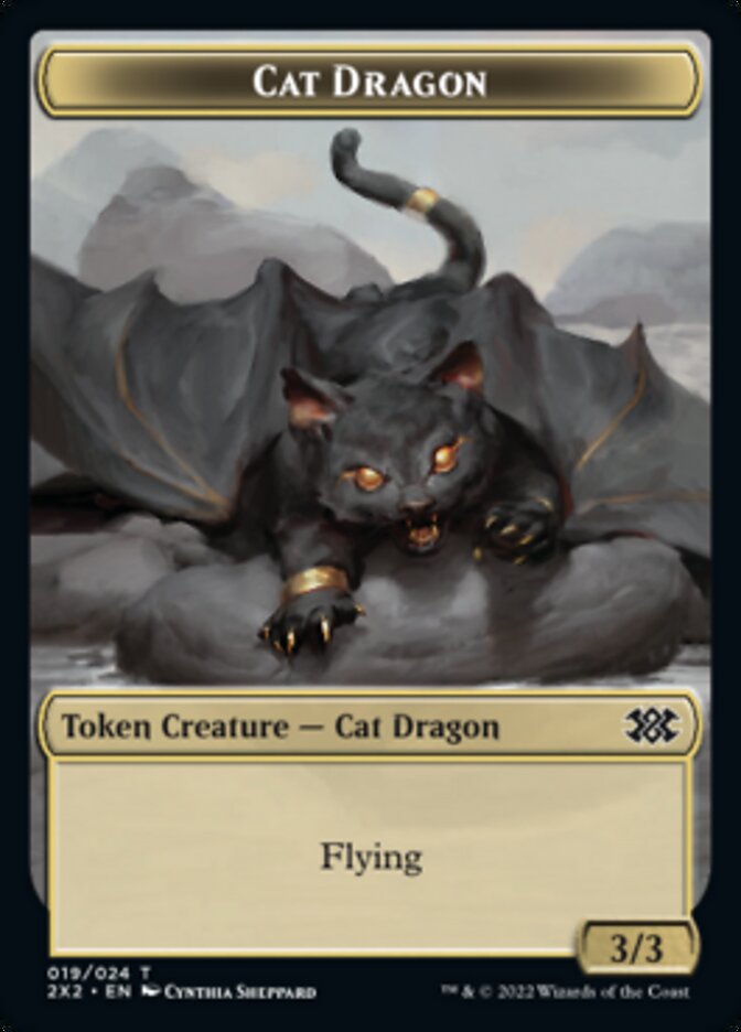 Cat Dragon // Treasure Double-sided Token [Double Masters 2022 Tokens] | Rook's Games and More