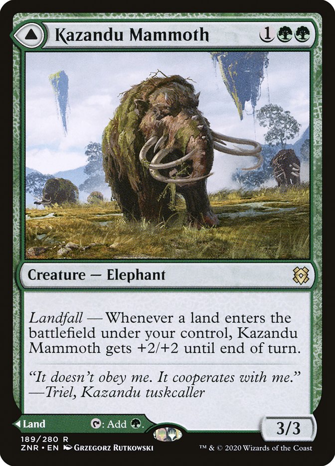 Kazandu Mammoth // Kazandu Valley [Zendikar Rising] | Rook's Games and More