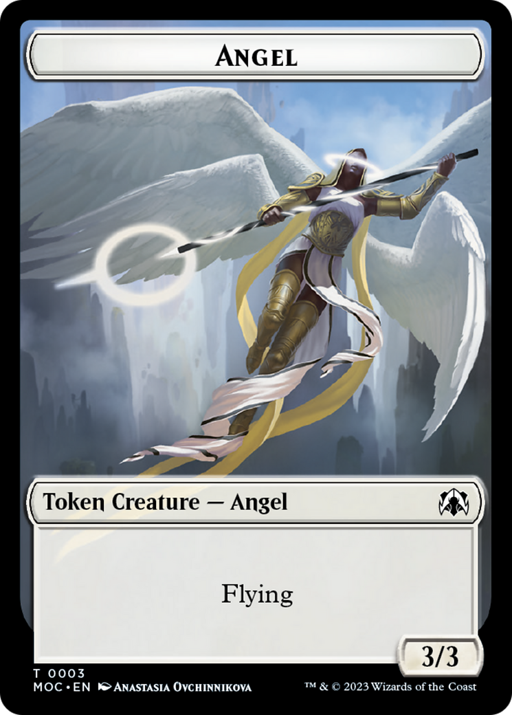 Angel (3) // Demon Double-Sided Token [March of the Machine Commander Tokens] | Rook's Games and More