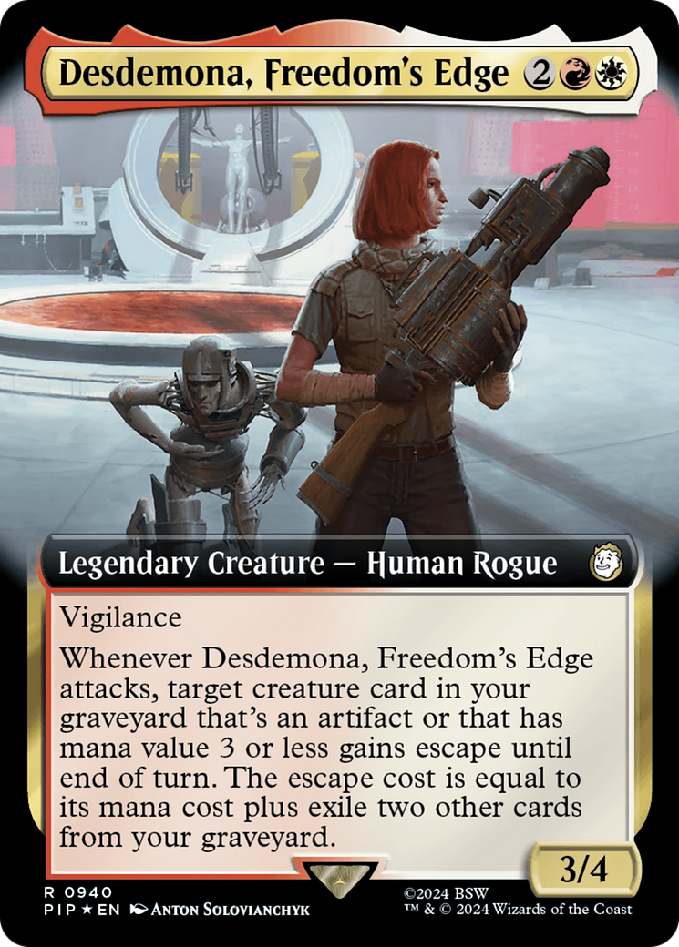 Desdemona, Freedom's Edge (Extended Art) (Surge Foil) [Fallout] | Rook's Games and More