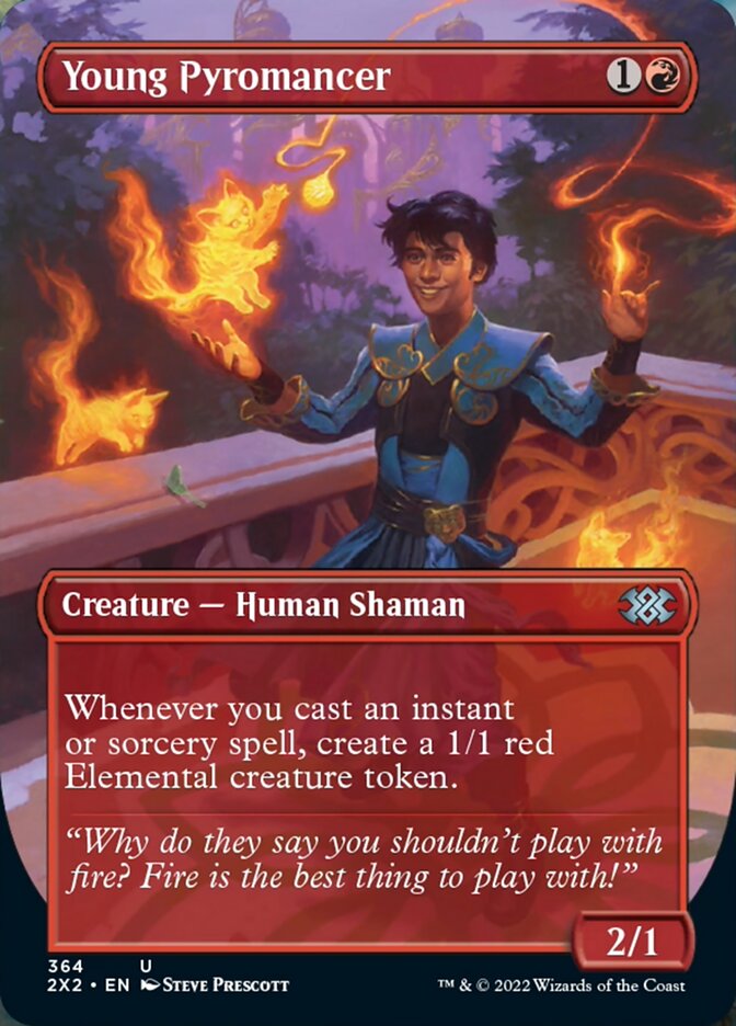 Young Pyromancer (Borderless Alternate Art) [Double Masters 2022] | Rook's Games and More